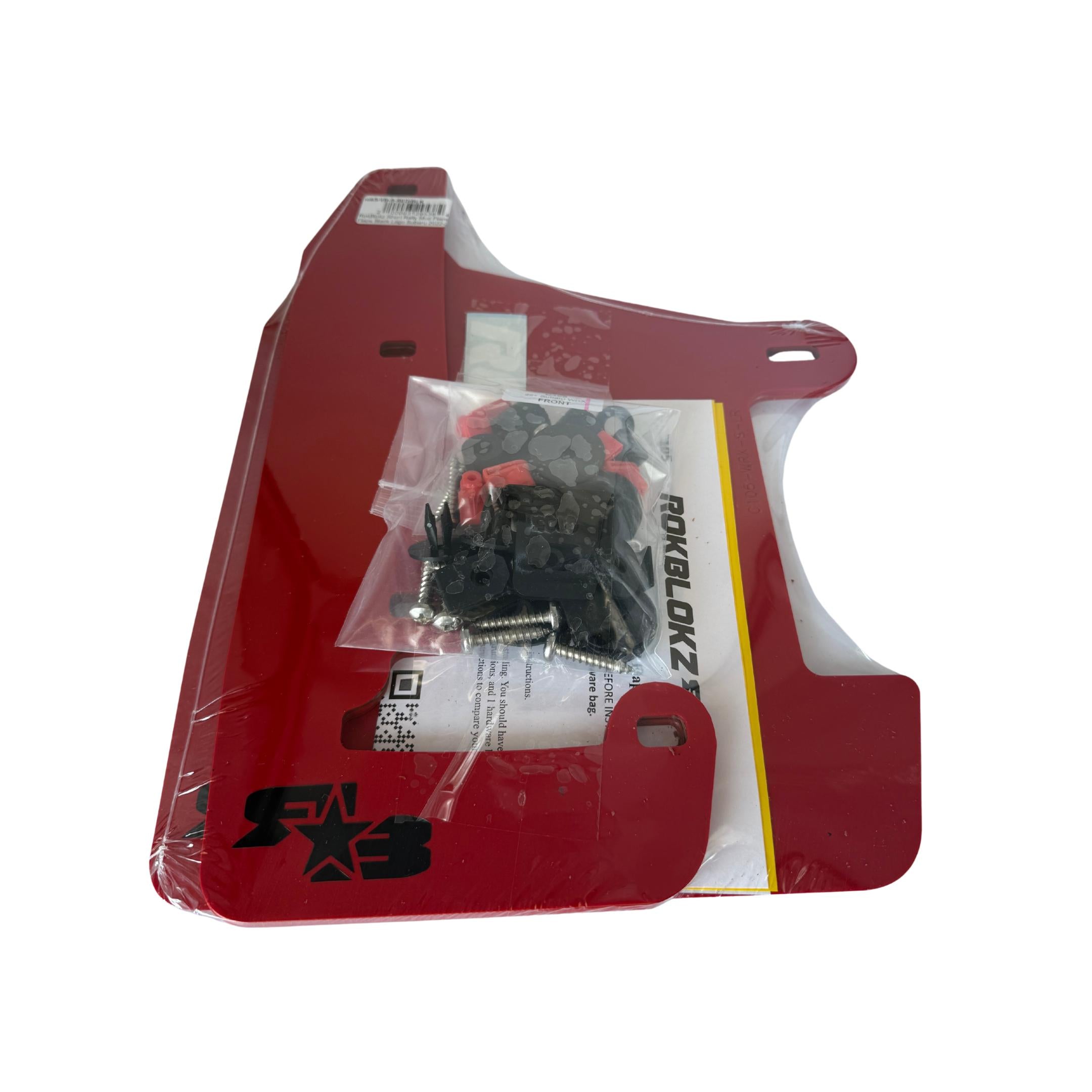 RokBlokz Short Rally Mud Flaps Red Flaps Black Logo Subaru 2022-2025 WRX | S-VB-S-RED/BLK