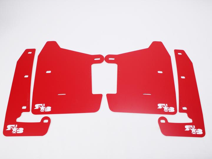 RokBlokz Short Rally Mud Flaps Orange Flaps Black Logo Subaru 2022-2025 WRX | S-VB-S-ORG/BLK