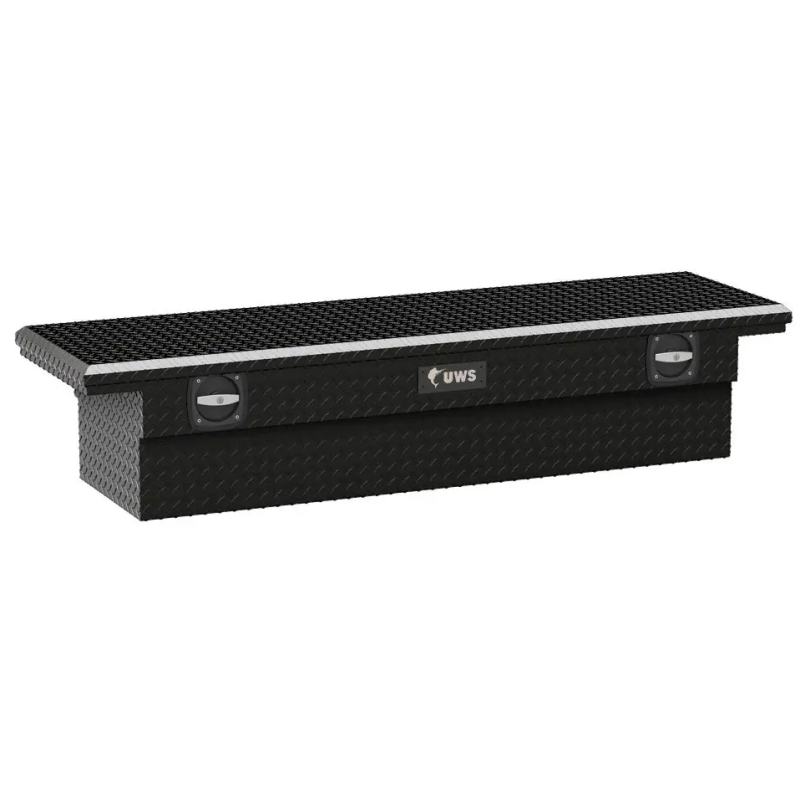 UWS 69" Gloss Black Aluminum Secure Lock Crossover Truck Tool Box, Low Profile (LTL Shipping Only) Model SL-69-LP-BLK