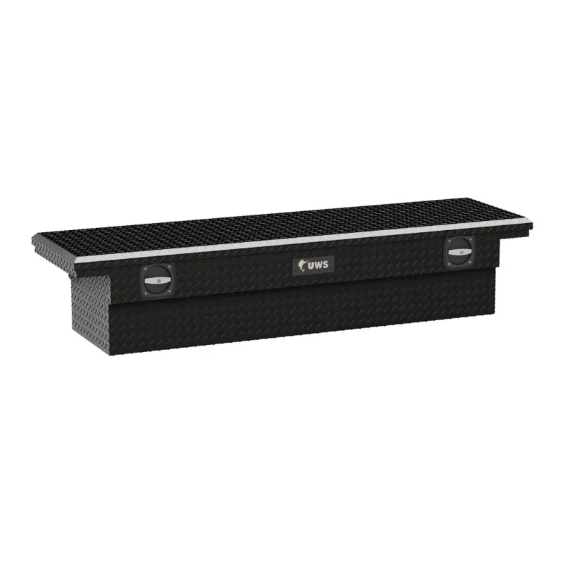 UWS 72" Gloss Black Aluminum Secure Lock Crossover Truck Tool Box, Low Profile (LTL Shipping Only) Model SL-72-LP-BLK