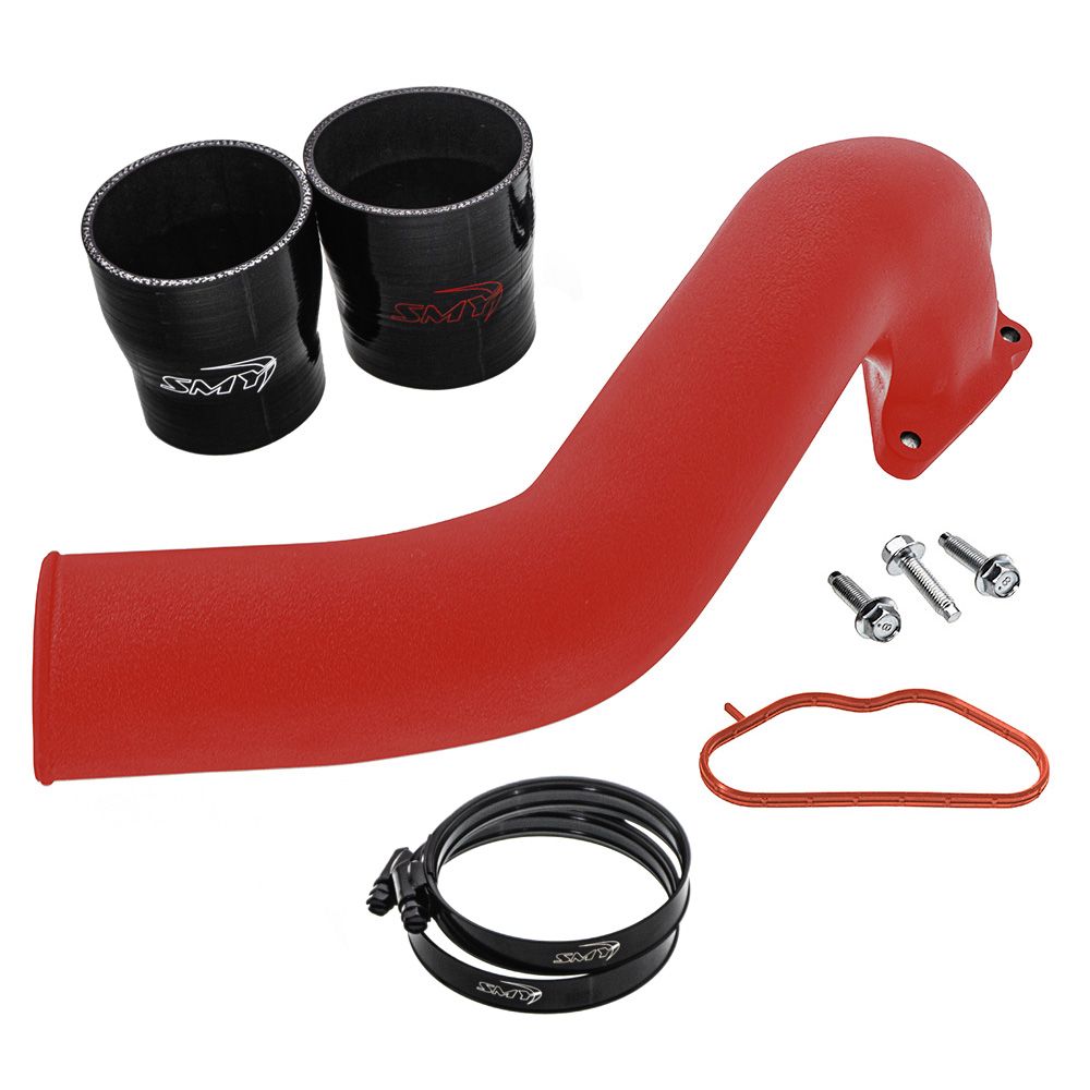 SMY GODZILLA Cast Aluminum Top Mount Intercooler Pipe Red 2022-2025 WRX | SMY-GDZ-VBAL-RD