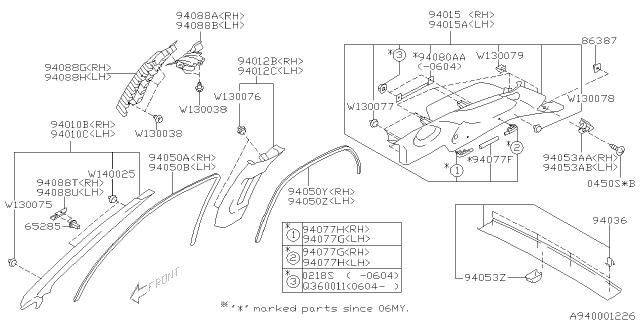 Subaru OEM A-Pillar Trim - Upper Left Grey 02-07 WRX / 04-07 STI | 94010FE013NE