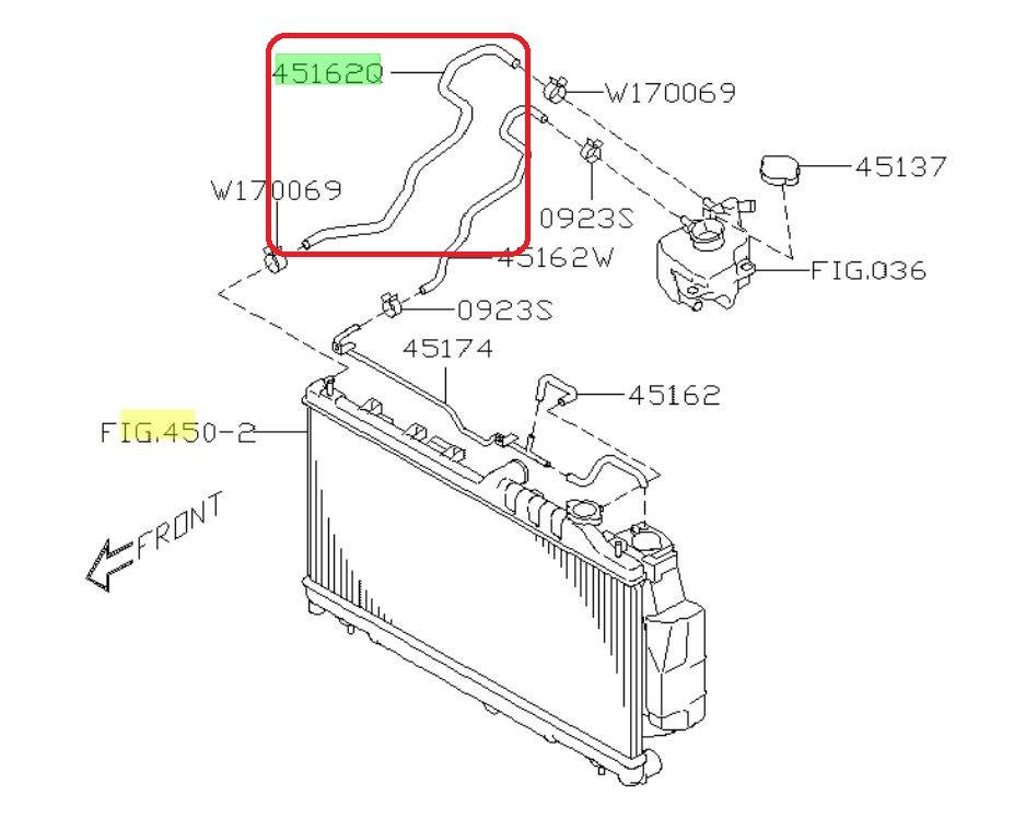 Subaru OEM Automatic Transmission Oil Cooler Hose 17-21 STI | 45162VA010