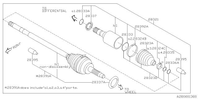Subaru OEM Axle - Front 18-23 Crosstrek Hybrid | 28321FL040