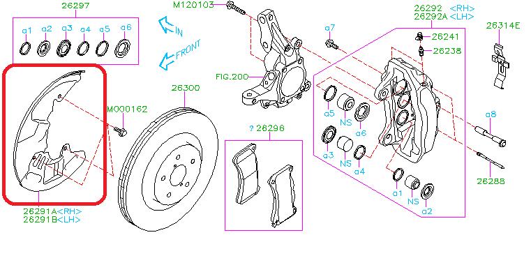 Subaru OEM Brake Dust Shield - Front Right 18-21 STI | 26290VA000