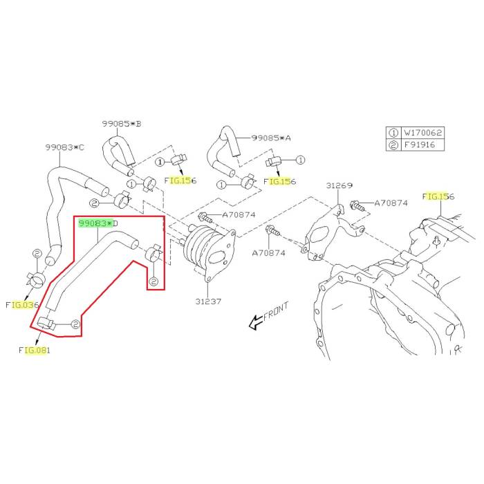 Subaru OEM CVT Cooler Coolant Hose Subaru WRX 2022-2025 | 99083AA920