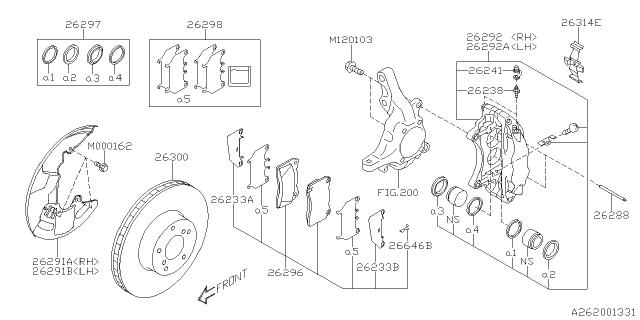 Subaru OEM Disc Brake Anti-Rattle Clip WRX / STI 2018-2021 | 26232VA030