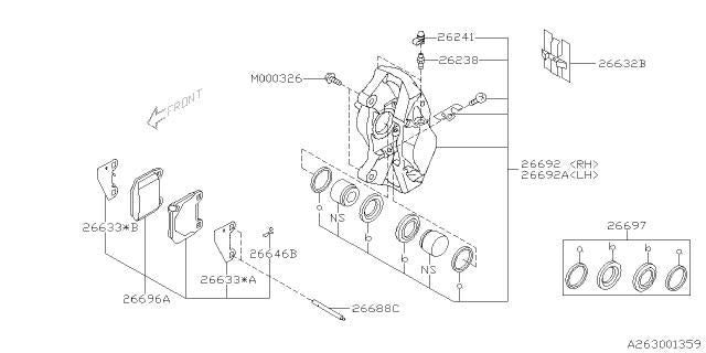 Subaru OEM Disc Brake Pad Pin (Rear) WRX 18-25 / STI 18-21 | 26631VA000
