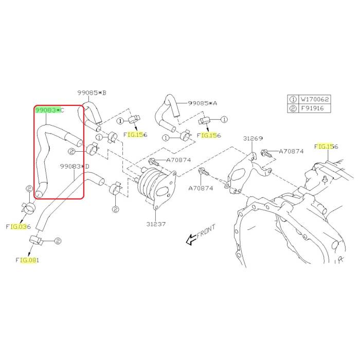 Subaru OEM Engine Coolant Hose Subaru WRX 2022-2025 | 99083AA910
