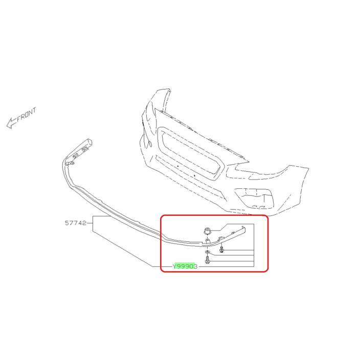 Subaru OEM Front Lip Hardware Installation Kit Subaru STI 2015-2021 | E2410VA001