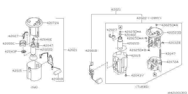 Subaru OEM Fuel Pump Gasket - B WRX 08-14 / STI 08-21 | 42025AG080