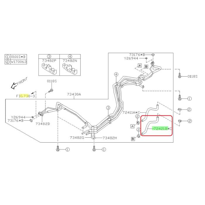 Subaru OEM HVAC Heater Hose (Outer, Outlet) Subaru Ascent 19-25 | 72425XC01A