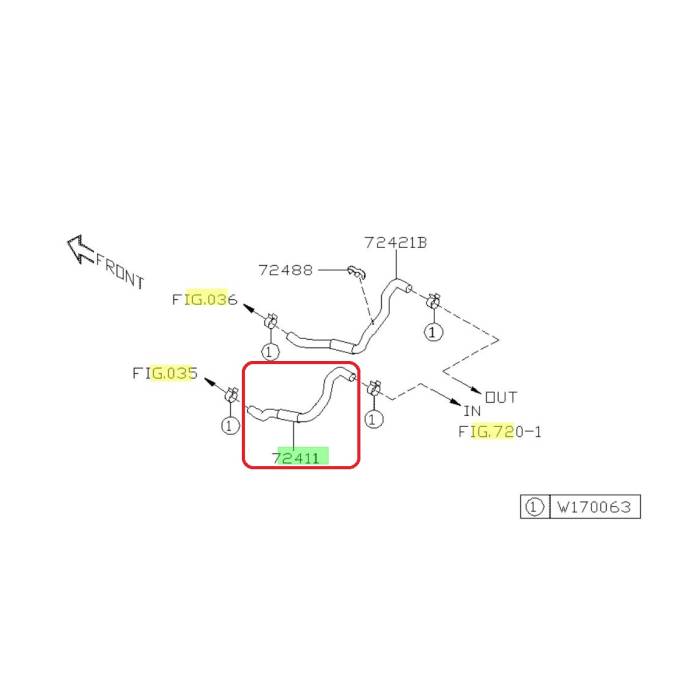 Subaru OEM Heater Hose Inlet Subaru STI 2015-2021 | 72411VA000