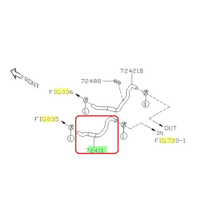 Subaru OEM Heater Hose - Inlet Subaru WRX 2015-2021 | 72411VA010