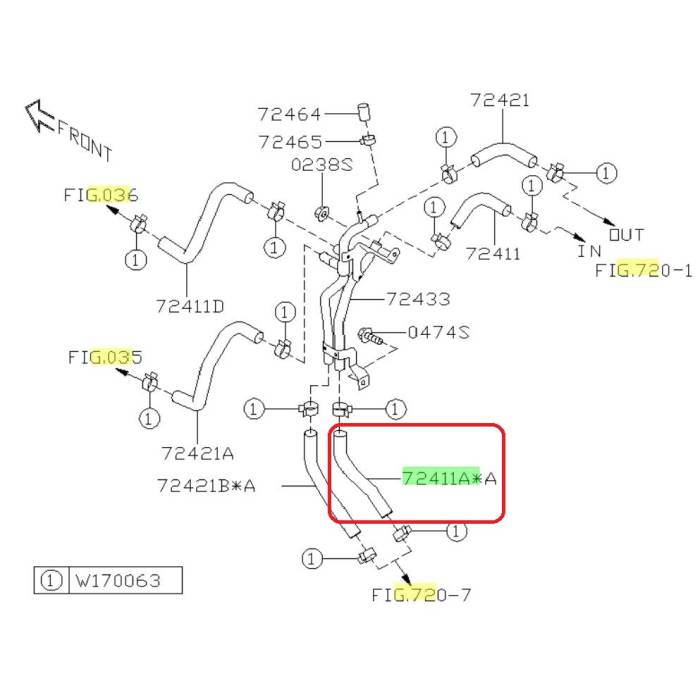 Subaru OEM Hose Heater Inlet Subaru Ascent 19-25 | 72411XC02A