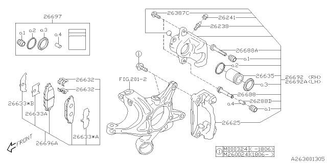 Subaru OEM Left Rear 2 Pot Disc Caliper 2018-2021 STI | 26620VA030