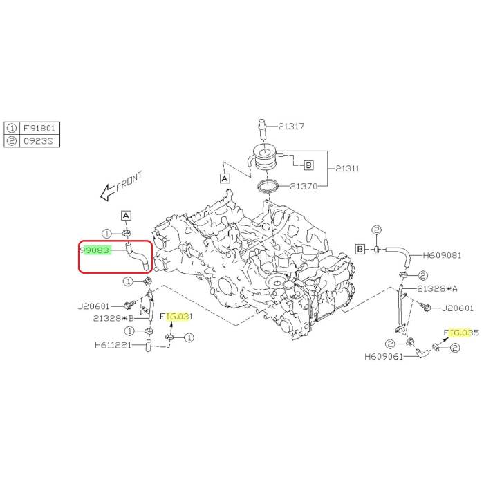 Subaru OEM Radiator Hose Front Subaru WRX 2019-2025 | 99083AA440