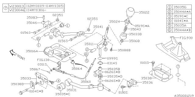Subaru OEM Stay Complete Gear Shift STI 04-07 | 35031FE020