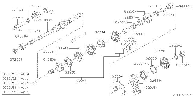 Subaru OEM Synchronizer Set STI 2004-2006 | 32650AA081