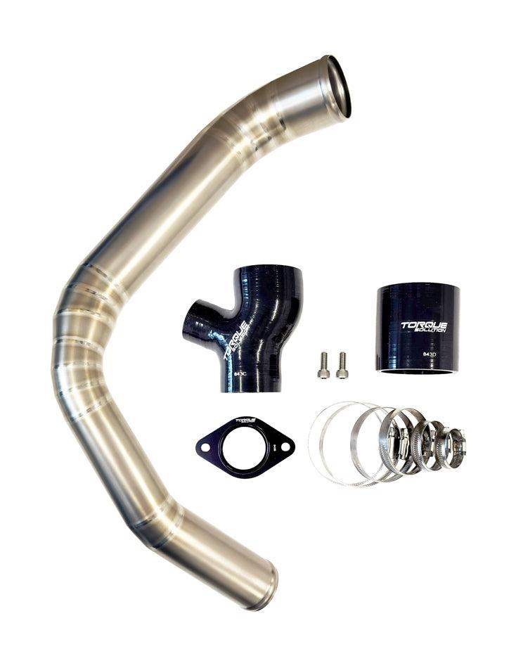 Torque Solution 15-21 Subaru WRX Top Mount Charge Pipe - Titanium Brushed / Raw | TS-SU-843-RW