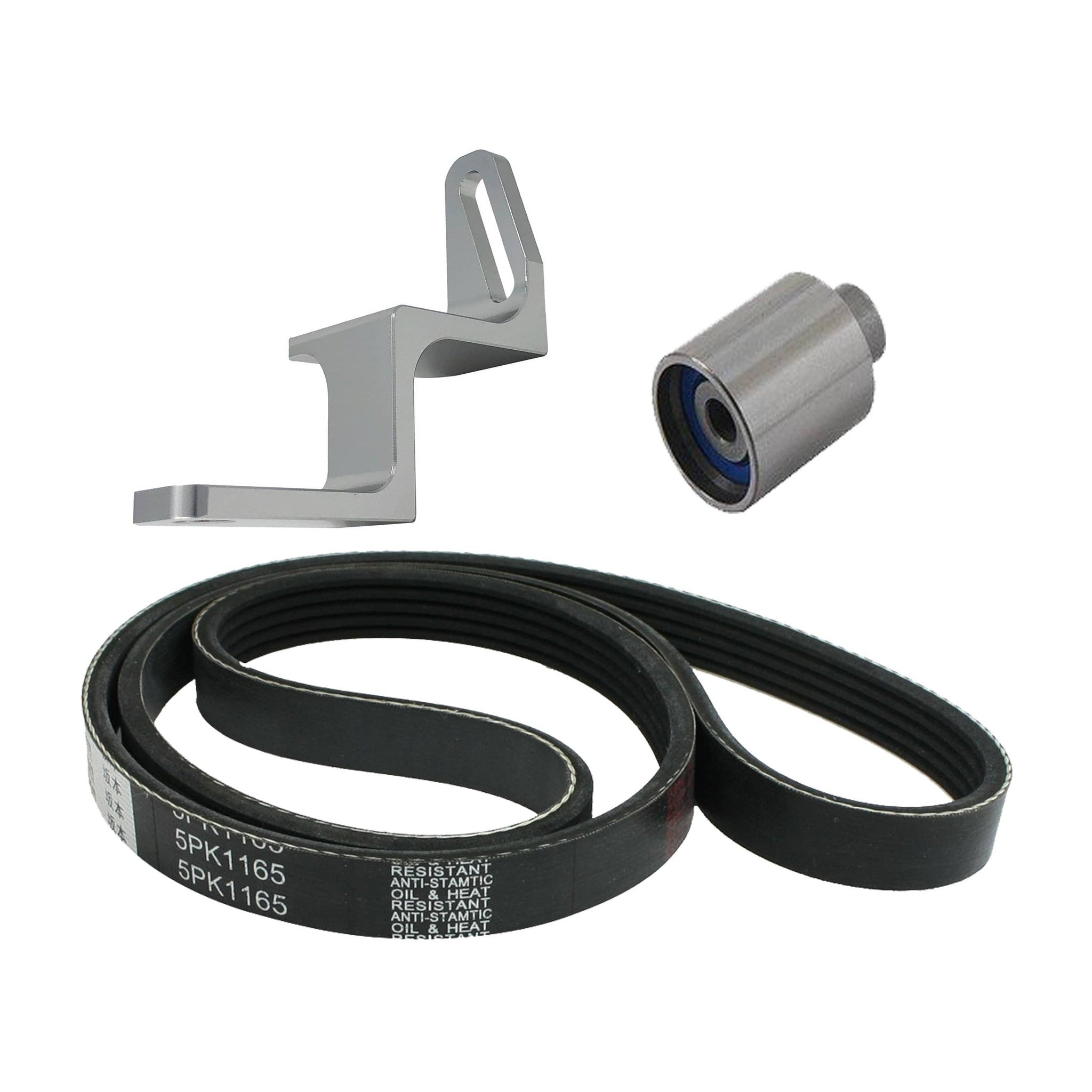 Torque Solution Reversed Intake Manifold Alternator Relocation Bracket Silver Kit Subaru WRX 02-14 / STI 04-20 | TS-SU-440S-K