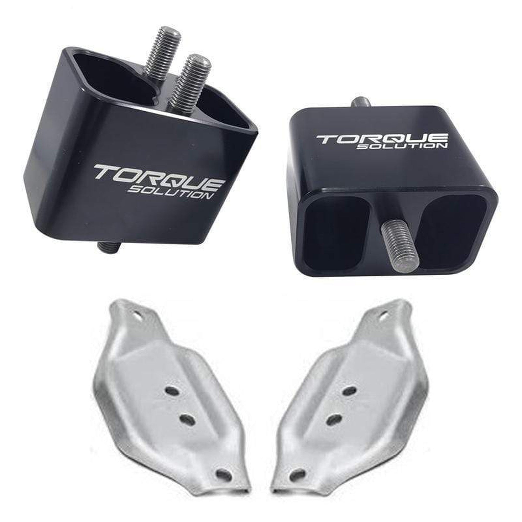 Torque Solution Solid Billet Engine Mounts w/ Plates Subaru WRX 2002-2014 / STI 2004-2021 | TS-SU-200SB-PL