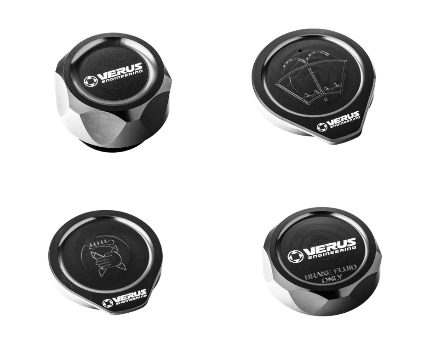 Verus Engineering Engine Bay Cap Kit Black (FHS) 08-14 WRX / STI | A0585A-BLK-FHS