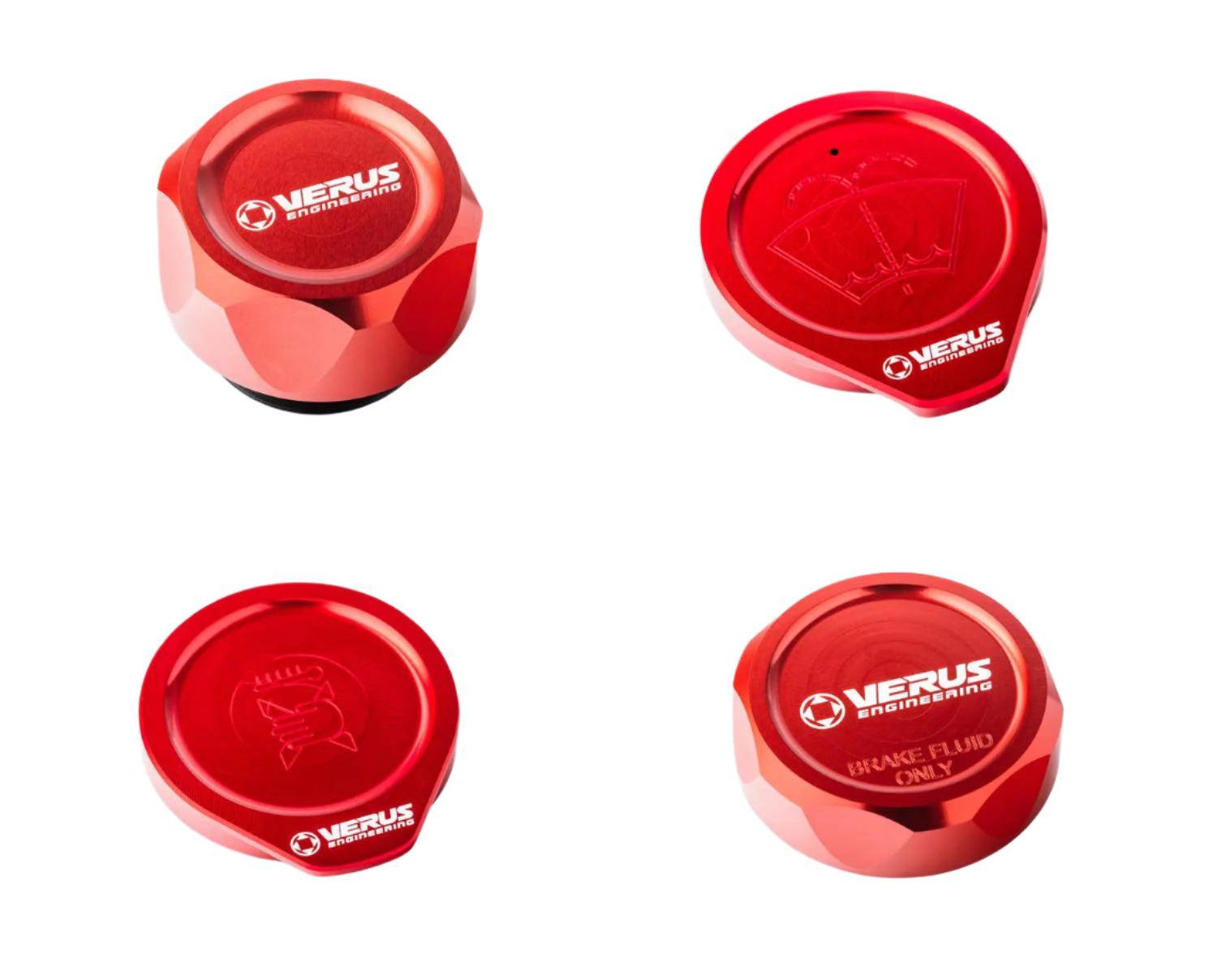 Verus Engineering Engine Bay Cap Kit Red (FHS) 08-14 WRX / STI | A0585A-RED-FHS