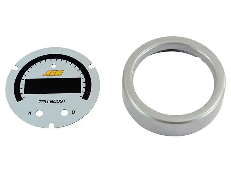 AEM X-Series Tru-BoostX Boost Controller Gauge Accessory Kit - Silver Bezel & White Faceplate 30-0352-acc