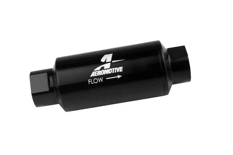 Aeromotive In-Line Fuel Filter 40-M Stainless Mesh Element ORB-10 Port (Bright-Dip Black) 2in. OD 12330