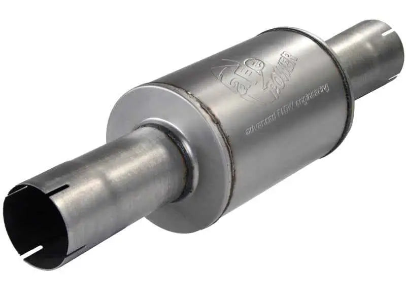 aFe Atlas Exhausts Mufflers Al Steel EXH Muffler 4 ID In/Out 8 Dia x 12L AL 49-91014