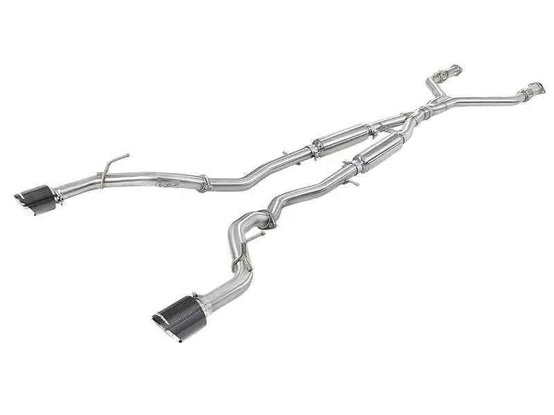 aFe Takeda 2.5in 304 SS Cat-Back Exhaust System w/ Carbon Fiber Tips 16-18 Infiniti Q50 V6-3.0L (tt) 49-36132nm-c
