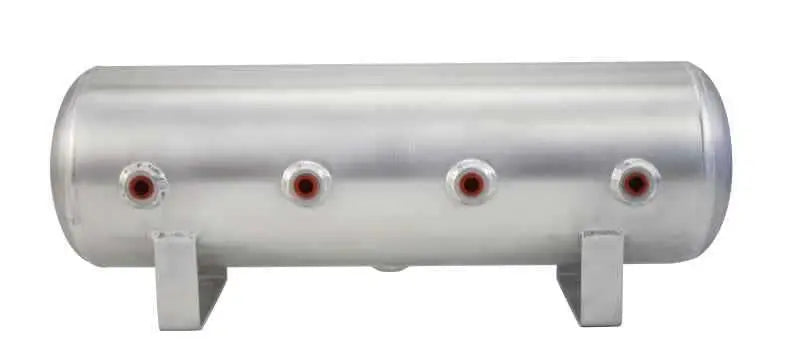 Air Lift 2.5 Gal Alum Air Tank - (4) 1/4in Face Ports & 1/4in Drain Port - 20in L X 6in D 11958