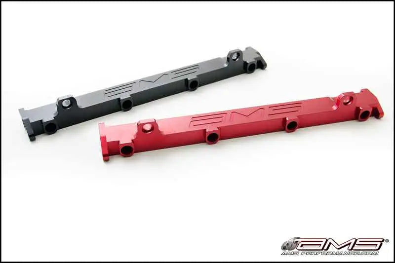 AMS Performance 03-07 Misubishi EVO VIII/IX CNC Machined Aluminum Fuel Rail - Red ams-01-07-0102-2