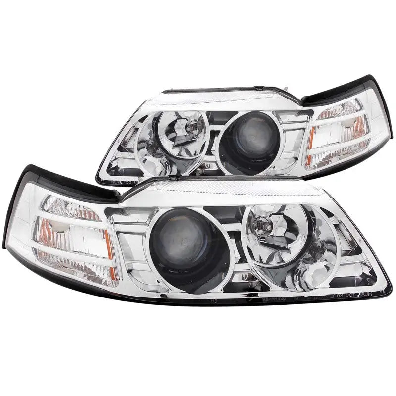 ANZO 1999-2004 Ford Mustang Projector Headlights Chrome anz121043