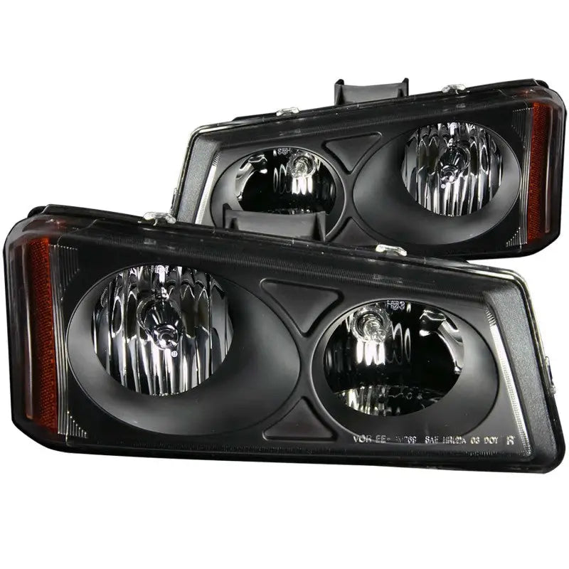 ANZO 2003-2006 Chevrolet Silverado 1500 Crystal Headlights Black anz111009