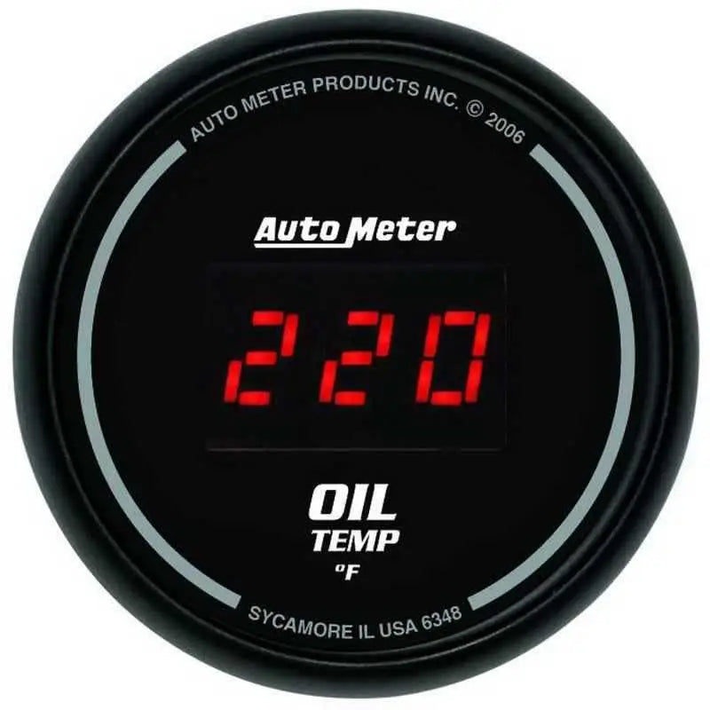 Autometer Black 0-400F Digital Oil Temp Gauge 6348