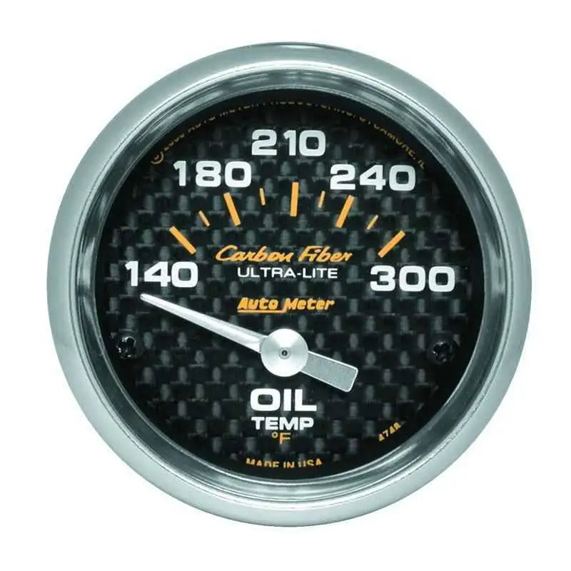 Autometer Carbon Fiber 52mm 140-300 Deg F Electronic Oil Temperature Gauge 4748