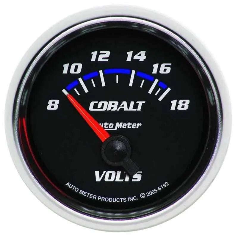 Autometer Cobalt 52mm 8-18 Volts Short Sweep Electric Voltmeter Gauge 6192