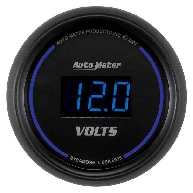 Autometer Cobalt Digital 52.4mm Black Voltmeter 6993