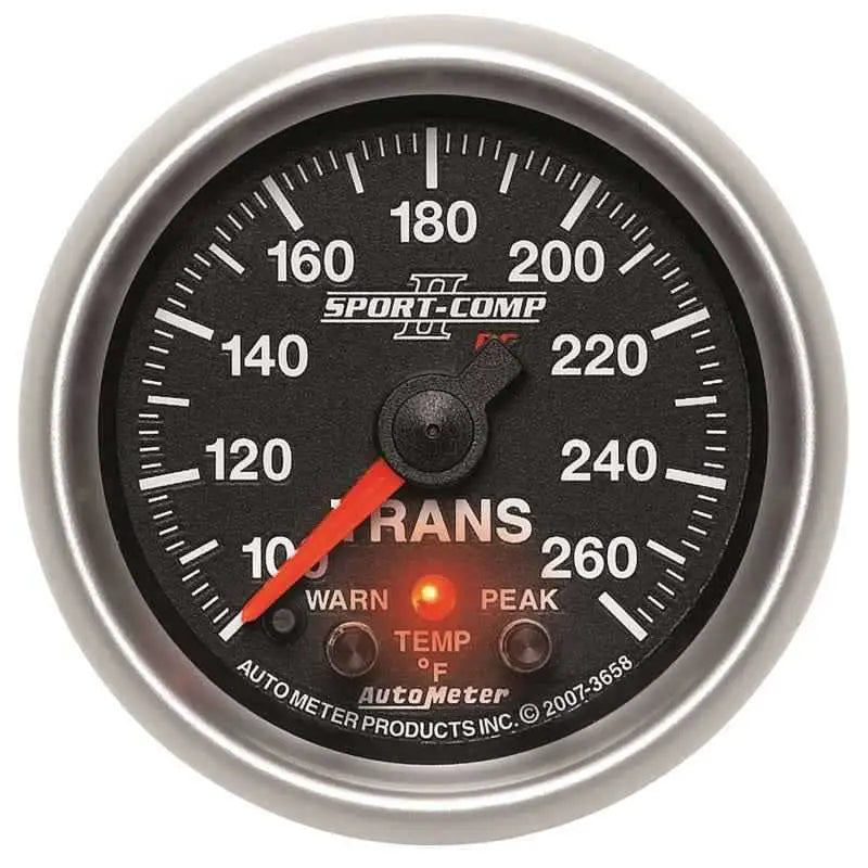Autometer Elite 52.4mm 100-260F Transmission Temprature Peak & Warn w/ Electronic Control Gauge 3658