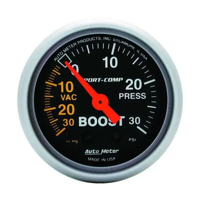 Autometer Sport-Comp 52mm 30 PSI Mechanical Boost Gauge 3303