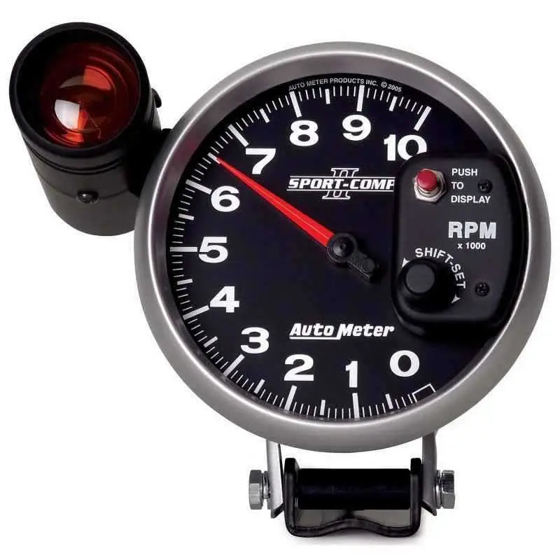 Autometer Sport-Comp II 5 inch 0-10000 RPM Pedestal Mount Tachometer Shift-Lite 3699
