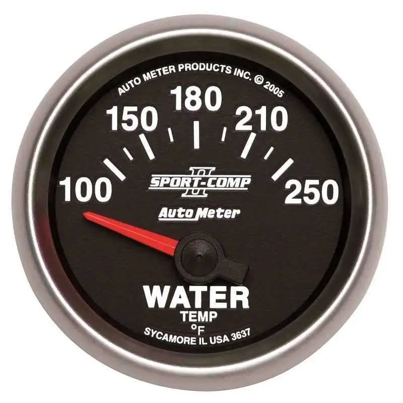 Autometer Sport-Comp II 52mm 100-250 F Short Sweep Electronic Water Temperature Gauge 3637