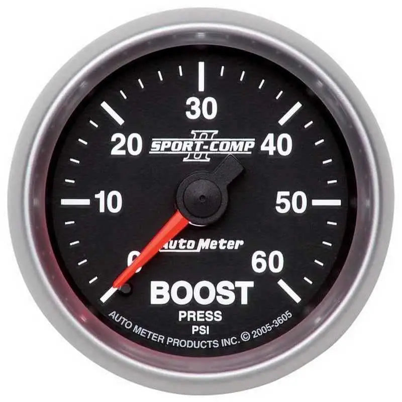 Autometer Sport-Comp II Mechanical 52mm 0-60 PSI Mechanical Boost Gauge 3605