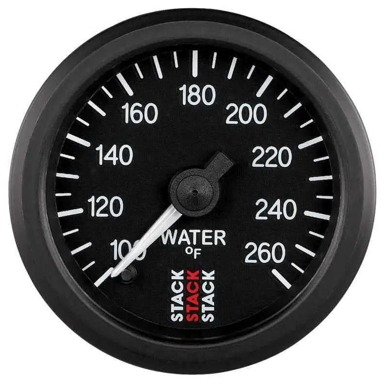 Autometer Stack 52mm 100-260 Deg F 1/8in NPTF Male Pro Stepper Motor Water Temp Gauge - Black st3308