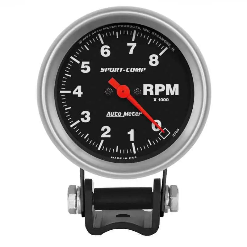 Autometer Standard 2-5/8in 8,000 RPM Pedestal Mount Tachometer Sport Comp 3708