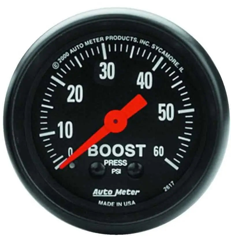 Autometer Z Series 52mm 0-60 PSI Mechanical Boost Gauge 2617