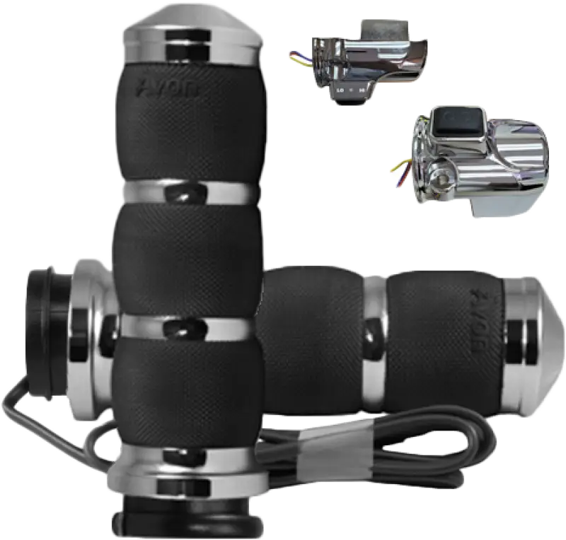 AVON AIR-90-AN-F24-H Heated Air Cushion Black Motorcycle Grips 40-4409hc