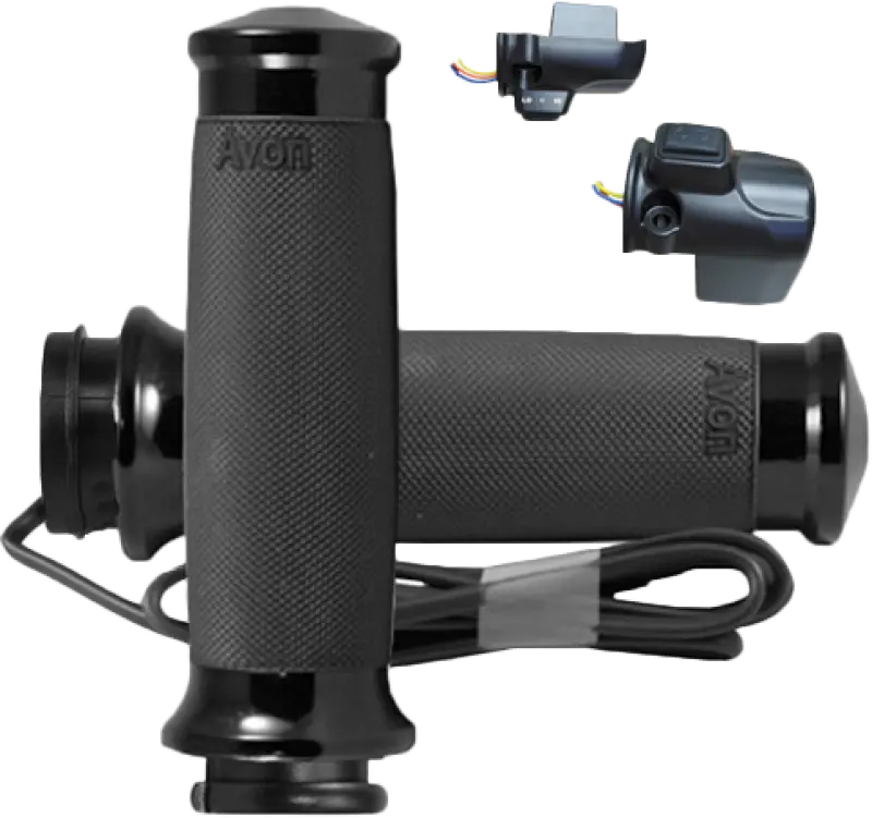 AVON Heated Black Custom Contour Motorcycle Grips - CC-86-AN-F24-HT 40-4395hbk